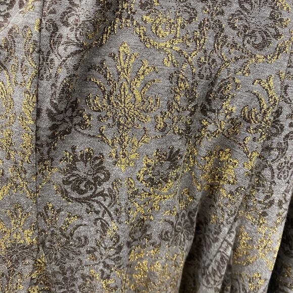 Vintage Chicos Womens Size 2 Gold Foil Print Stretch Flowy Skirt - Picture 6 of 6